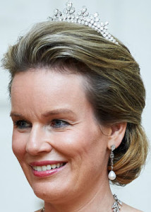 Diamond Necklace Tiara () by Wolfers for Queen Fabiola here Queen Mathilde 1
